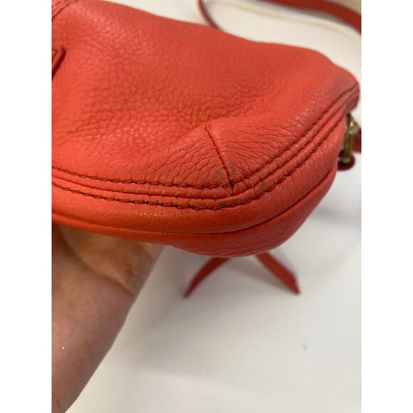 FOSSIL SMALL ORANGE PEBBLED LEATHER CROSSBODY BAG - Picture 9 of 15